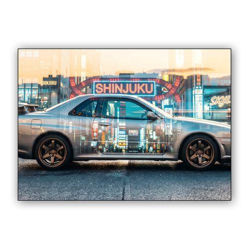 Skyline Over Shinjuku: R34 Double Exposure wall art poster