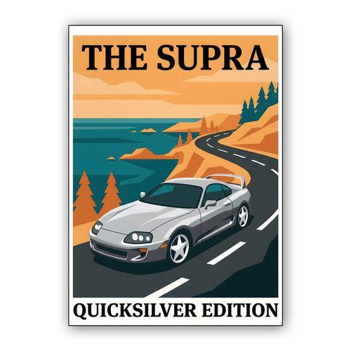 Toyota Supra A80 Quicksilver Coastal Poster wall art poster