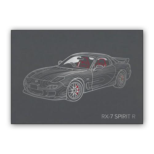 Mazda RX-7 Spirit R Minimalist Contour Art wall art poster