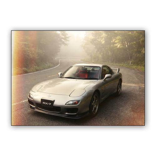 Mazda RX-7 Spirit R: Misty Touge Morning wall art poster