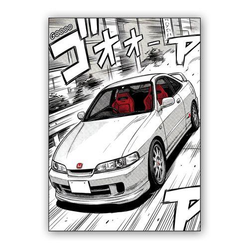 Honda Integra Type R DC2 Manga Sprint wall art poster