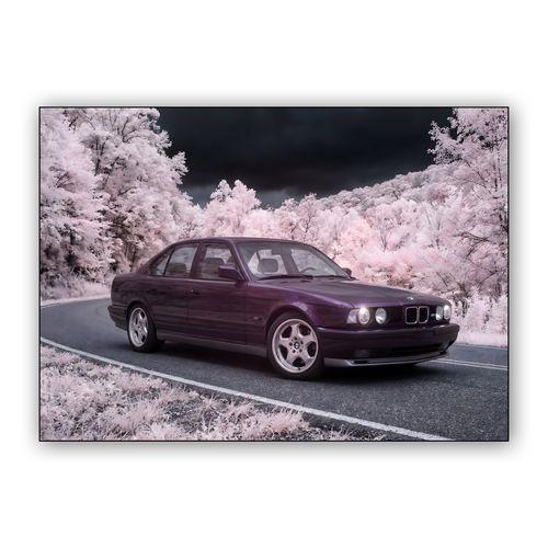 BMW E34 M5: Infrared Forest Dreamscape wall art poster