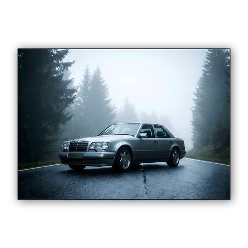Mercedes-Benz 500E: Misty Forest Highlands Run wall art poster