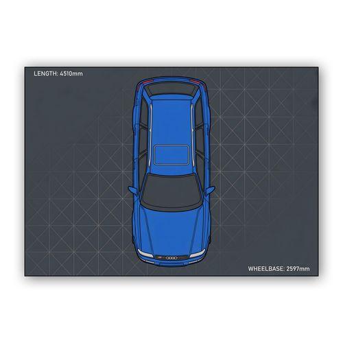Audi RS2 Avant: Technical Top View Plan wall art poster