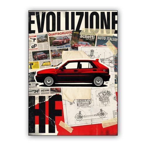 Lancia Delta HF Integrale: Evoluzione Collage wall art poster