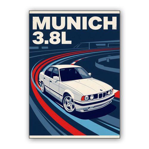 BMW M5 E34: Munich 3.8L Track Master wall art poster
