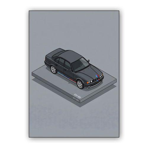 BMW M5 E34: Isometric Display wall art poster