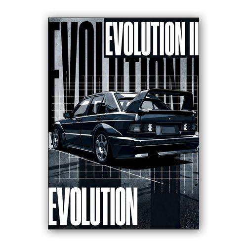 Mercedes-Benz 190E Evolution II: Constructivist Poster wall art poster