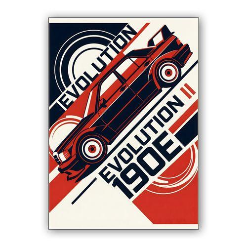 Mercedes 190E Evolution II: Constructivist Power wall art poster