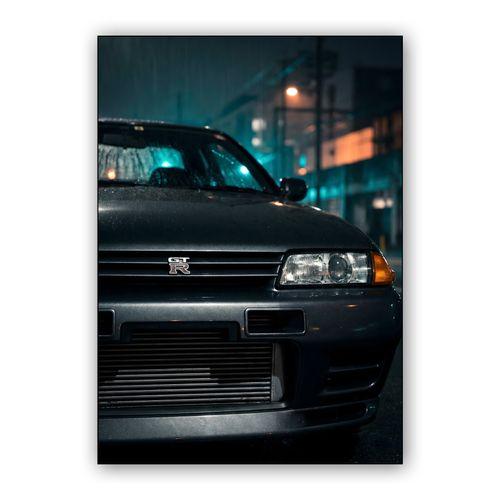 Nissan Skyline GT-R R32: Nocturnal Rain wall art poster