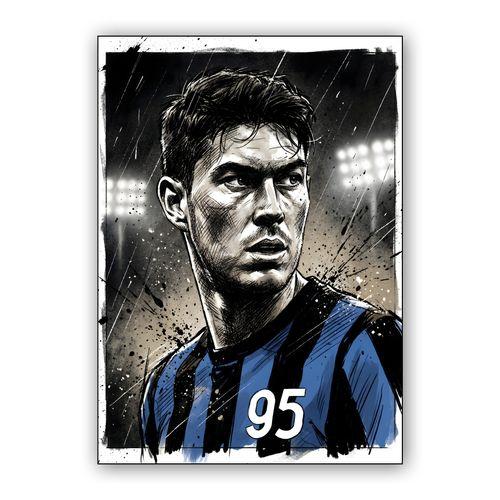 Alessandro Bastoni - Inter Milan Ink Wash Art wall art poster