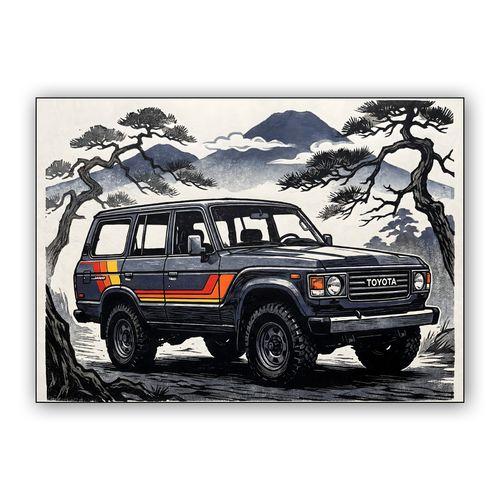 Land Cruiser 60 Series: Japanese Heritage Ukiyo-e Edition wall art poster