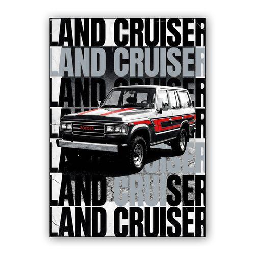Toyota Land Cruiser 60 Series - Typography Grid Art wall art poster