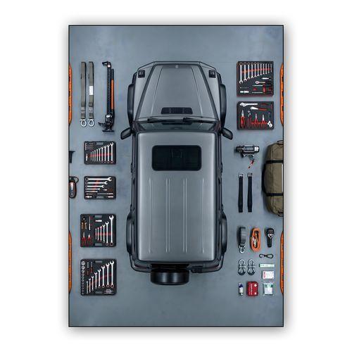 Mercedes-Benz G-Class Professional Line Expedition Knolling wall art poster