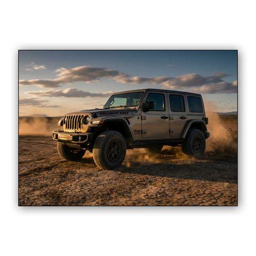Jeep Wrangler Rubicon: Desert Golden Hour Expedition wall art poster
