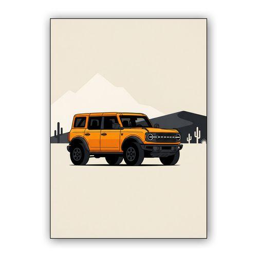Modern Ford Bronco Desert Expedition Illustration wall art poster