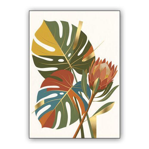 Gilded Tropical Flora wall art poster