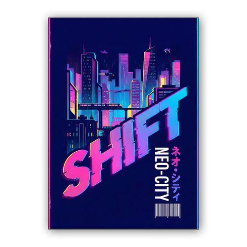 Neo-City Shift: Glitch Urbanism wall art poster
