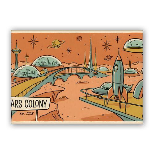 Mars Colony: Retro Space Age Adventure wall art poster