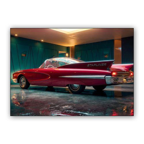 Starliner: Crimson Dreams of the Atomic Age wall art poster