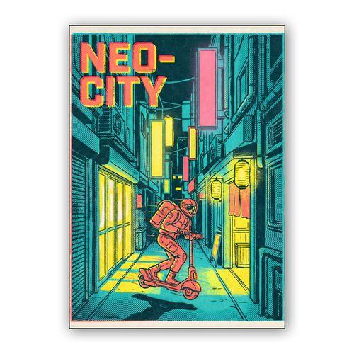 Neo-City: Midnight Delivery wall art poster