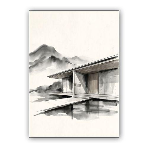Zen Retreat: Modernism in the Mist wall art poster