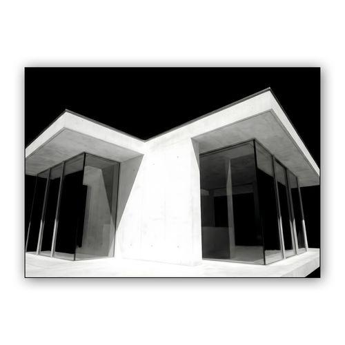 Brutalist Geometry: Concrete and Glass wall art poster