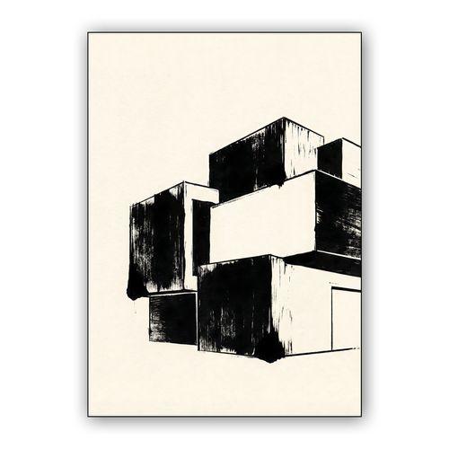 Structural Ink: Stacked Brutalism wall art poster