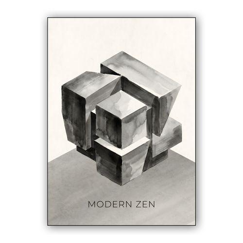 Modern Zen: The Brutalist Ink Study wall art poster