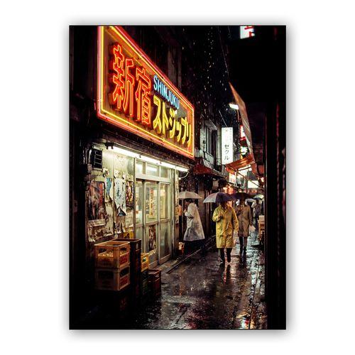 Rainy Shinjuku Glow wall art poster