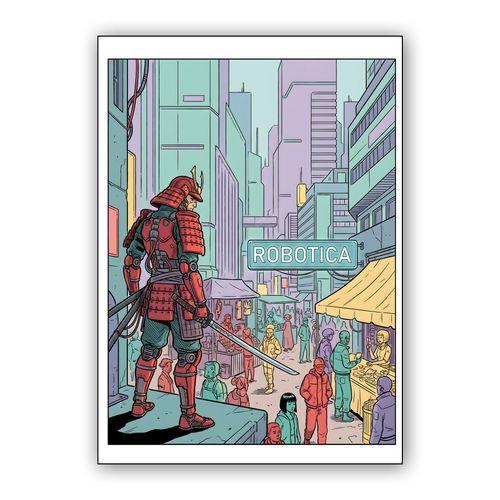 The Cyber-Samurai of Robotica wall art poster