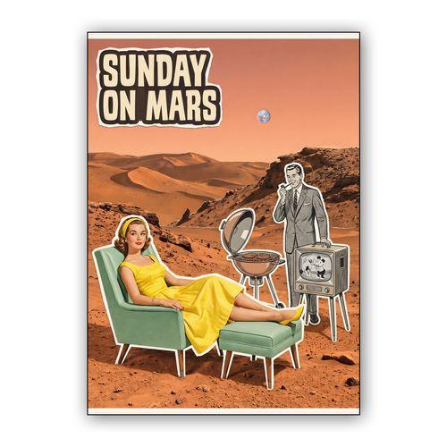 Sunday on Mars: Suburban Space Life wall art poster