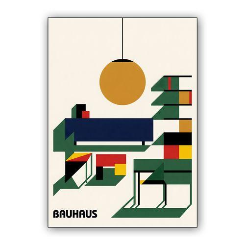 Bauhaus Dessau: A Geometric Architectural Study wall art poster