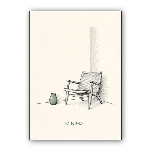 Minimal Corner: A Stippled Study in Serenity wall art poster