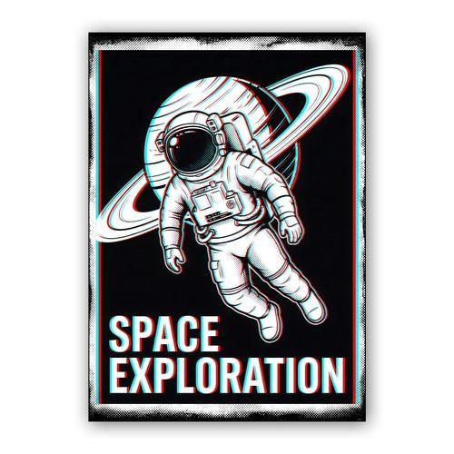 Space Exploration: The Anaglyph Astronaut wall art poster