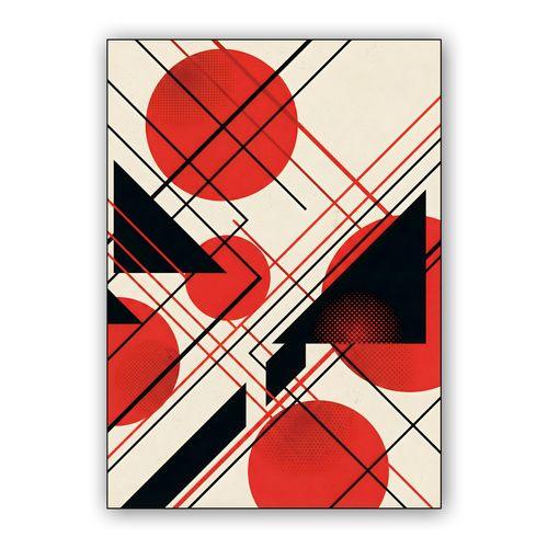 Constructivist Grid: Circles and Triangles wall art poster