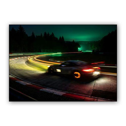 Neon Apex: Porsche 911 Night Attack wall art poster