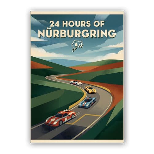 Historic 24 Hours of Nürburgring Vintage Poster wall art poster