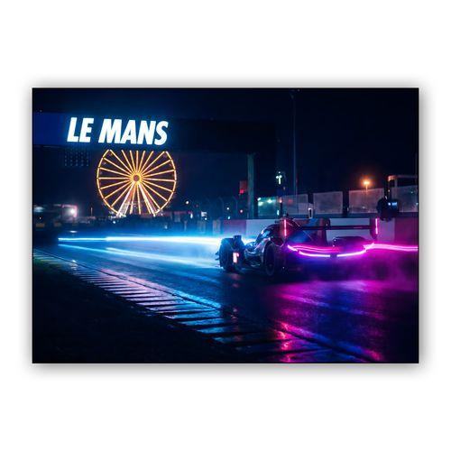 Neon Night at Le Mans: Porsche 963 wall art poster