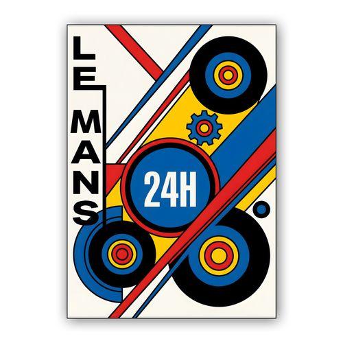 24h Le Mans: Constructivist Race Geometry wall art poster