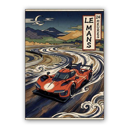 Le Mans 24h: Ukiyo-e Hypercar Flow wall art poster