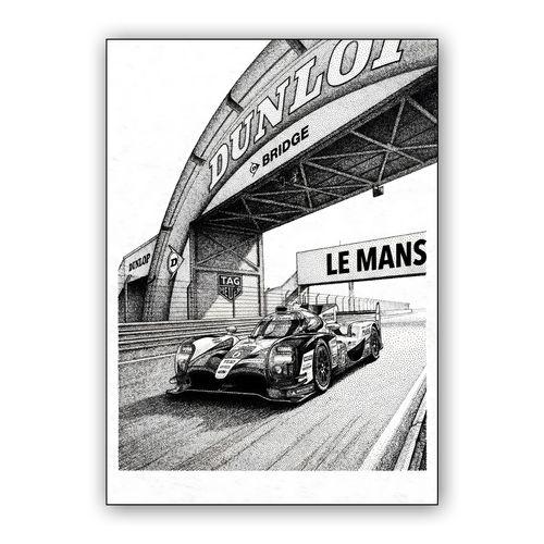 Endurance Mastery: Porsche 963 under the Dunlop Bridge wall art poster