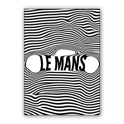 Le Mans Optical Motion Silhouette wall art poster