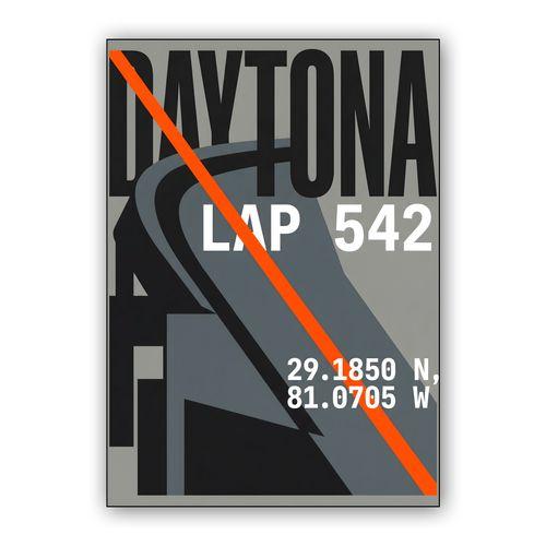 Daytona Coordinates: Lap 542 Minimalist Track Art wall art poster