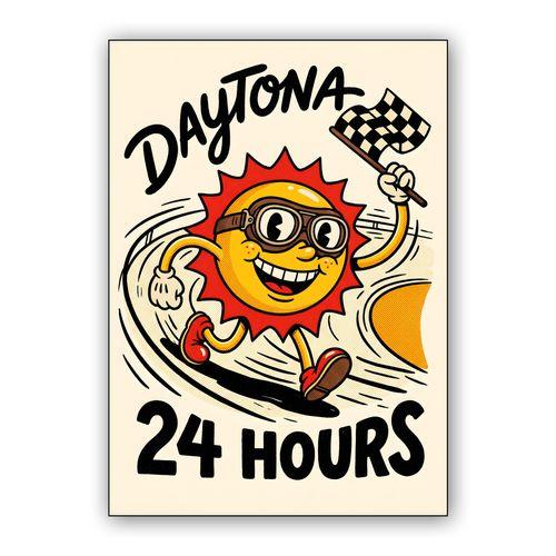 Sunny Sprint: Daytona 24 Hours Rubber Hose Art wall art poster