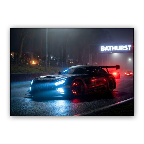Mount Panorama Nocturne: Mercedes-AMG GT3 at Bathurst wall art poster