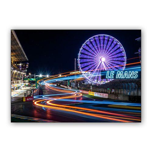 Le Mans Nocturnal Velocity: Light Trails at the Pit Straight wall art poster