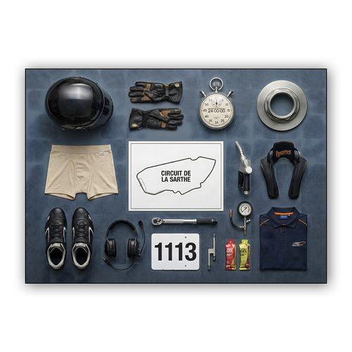 Sarthe Essentials: 24h Le Mans Racing Gear Knolling wall art poster