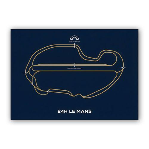 24H Le Mans: Minimalist Sarthe Track Map wall art poster