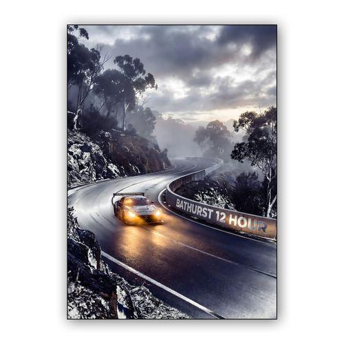 Mist on the Mountain: Mercedes-AMG GT3 at Bathurst 12h wall art poster